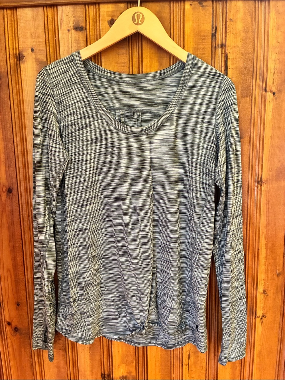 lululemon athletica Women's Long Sleeve Space-Dye Top - Gray/Black
